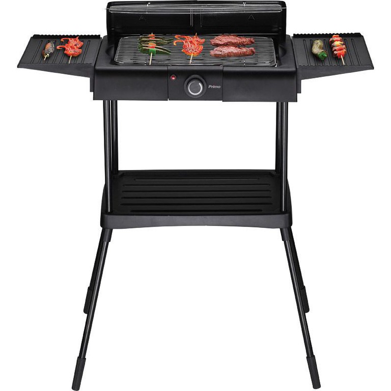 Primo Μπάρμπεκιου PRBQ-40278 Με σταντ 2400W Με πλαϊνά ράφια + κάλυμμα αέρα 41X26εκ. Μαύρο