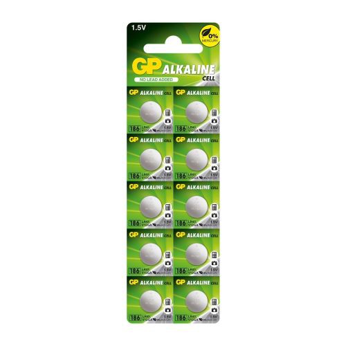 GP Battery (LR43) Alkaline Button GP186/ LR43 1,55V - BULK