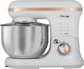 Primo Κουζινομηχανή PRMB-40256 Με Κάδο Inox 5L 1200W Με δακτυλίδι LED Λευκό-Rose gold
