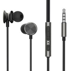 Ακουστικά Joyroom Ενσύρματα, Ακουστικά In-Ear με τηλεχειριστήριο και μικρόφωνο, Jack 3,5mm, Σκούρο Γκρι (JR-EW03)