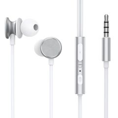 Ακουστικά Joyroom Ενσύρματα, Ακουστικά In-Ear με τηλεχειριστήριο και μικρόφωνο, Jack 3,5mm, Ασημί (JR-EW03)