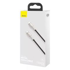 Baseus Type-C - Μεταλλικό καλώδιο δεδομένων σειράς Lightning Cafule PD 20W 2m Μαύρο (CATLJK-B01)