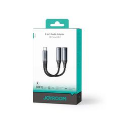 Προσαρμογέας Joyroom DAC 2-σε-1 Type-C to Type-C/ Type-C, 60W, 0,14m, Μαύρο (SY-C03)