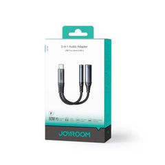Joyroom Adapter DAC 2-σε-1 Type-C σε 3,5mm Mini Jack/ Type-C, 60W, 0,14m, Μαύρο (SY-C02)