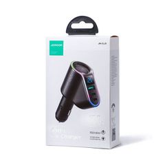 Φορτιστής αυτοκινήτου Joyroom 4 σε 1, Πομπός Bluetooth Fm C+C+U+Cigarette, PD 150W, Μαύρο (JR-CL21)
