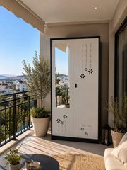 Μεταλλική Ντουλάπα Δίφυλλη Μαύρη με Καθρέφτη Εσωτερικού & Εξωτερικού Χώρου 200cm X 90cm X 50cm