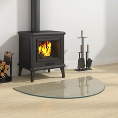 vidaXL Πλάκα Γυαλιού Τζακιού Διαφανές 800 x 500 mm Γυαλί