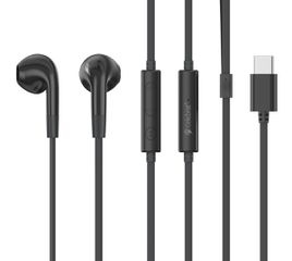 CELEBRAT earphones με μικρόφωνο G39, USB-C σύνδεση, 14mm, 1.2m, μαύρα