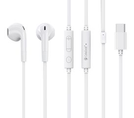CELEBRAT earphones με μικρόφωνο G39, USB-C σύνδεση, 14mm, 1.2m, λευκά