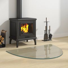 vidaXL Πλάκα Γυαλιού Τζακιού Διαφανές 800 x 600 mm Γυαλί