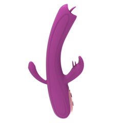 Leila Rabbit Vibrator, Vibrating, Silicone, USB, Purple,-thumb-1