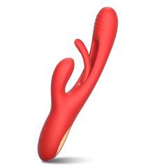 Magnus Vibrator, Vibrating & Patting, Silicone, USB, Red, 24 cm,