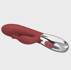 Rasmussen Bunny Vibrator, 30 Vibration Modes, Silicone, USB, Red-thumb-2