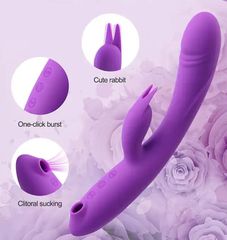 Triple Delight Vibrator, 10 Vibration Modes, 5 Suction Modes, Si-thumb-2