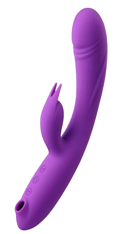 Triple Delight Vibrator, 10 Vibration Modes, 5 Suction Modes, Si