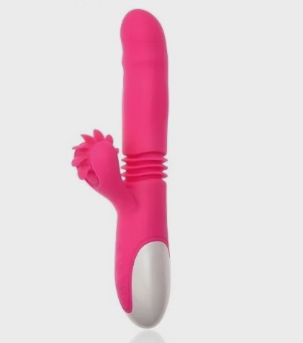 Triple Power Vibrator, Vibrating-Thrusting-Licking, Silicone, US