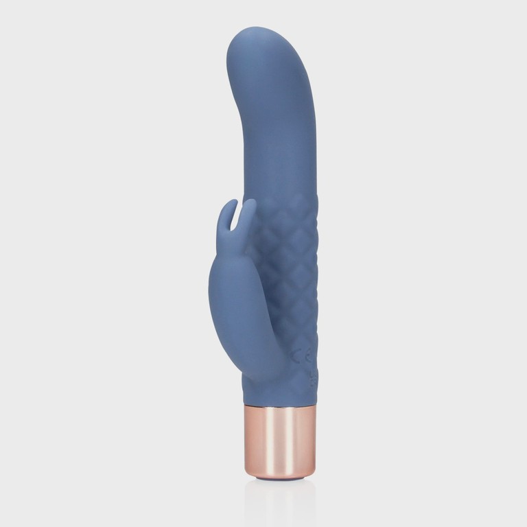 Mini Rabbit Vibrator, 10 vibration Modes, Silicone, USB, Blue,