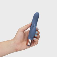Mini Rabbit Vibrator, 10 vibration Modes, Silicone, USB, Blue,-thumb-6