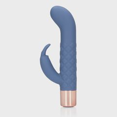 Mini Rabbit Vibrator, 10 vibration Modes, Silicone, USB, Blue,-thumb-1