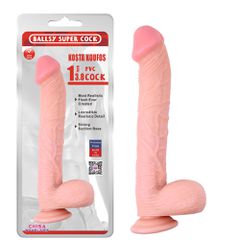Realistic Dildo Kosta Koufos, PVC, Flesh, 33 cm
