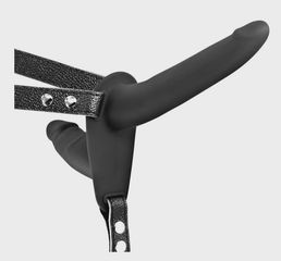 Strap-on for Women-Double Dildo-Silicone, Black, Guilty Toys