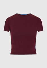 Funky Buddha Γυναικεία Slim Μπλούζα με Κοντό Μανίκι FBL013-115-04
