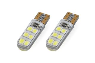 Amio - Λαμπάκια LED Standard Silica 12SMD τύπου T10 τάση λειτουργίας 12V απόδοσης 1.5W χρώμα λευκό για Επιβατικά Αυτοκίνητα - 2 τεμ. (01095/AM)