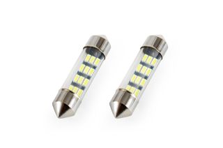 Amio - Λαμπάκια Πλαφονιέρας Standard Festoon τύπου C5W τάση λειτουργίας 12V απόδοσης 0.5W μήκος 36mm χρώμα λευκό για Επιβατικά Αυτοκίνητα - 2 τεμ. (01090/AM)