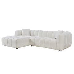 ΚΑΝΑΠΕΣ ΓΩΝΙΑ (ΑΡΙΣΤΕΡΗ) LYKKE HM3326.02L ΕΚΡΟΥ ΥΦΑΣΜΑ 280x89-165(η γωνία)x70Υεκ