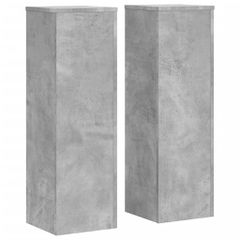 vidaXL Βάσεις Φυτών 2 τεμ. Γκρι Σκυρ. 25x25x80 εκ. Επεξεργασμένο Ξύλο-thumb-1