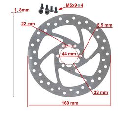 Δισκόπλακα | eWheel | 6 Bolt | 160mm-thumb-1