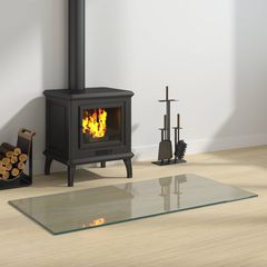 vidaXL Πλάκα Γυαλιού Τζακιού Διαφανές 100 x 50 cm Γυαλί