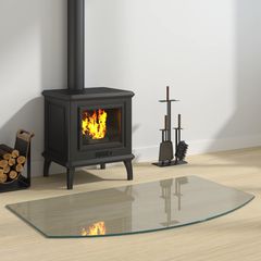 vidaXL Πλάκα Γυαλιού Τζακιού Διαφανές 100 x 60 cm Γυαλί