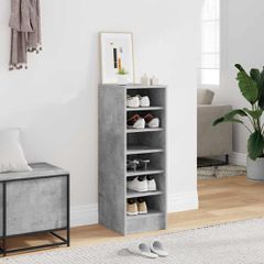 vidaXL Παπουτσοθήκη Γκρι Σκυροδέματος 31,5x35x90 εκ. από Επεξ. Ξύλο