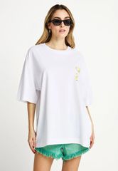 Funky Buddha Γυναικείο Βαμβακερό T-shirt με Τύπωμα στην Πλάτη FBL013-156-04