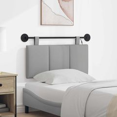 vidaXL Κεφαλάρι κρεβατιού κρεμαστό Με φωτισμό LED Σκίουρος Γκρί Ύφασμα