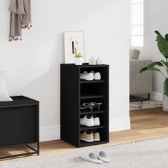 vidaXL Παπουτσοθήκη Μαύρη 31,5 x 35 x 70 εκ. από Μοριοσανίδα