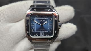 Cartier Santos blue.  Ανδρικο ρολοι replica 3Α. Κορυφαιο αντιγραφο.