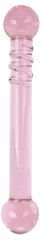 Double Pink Dildo, Sticla Premium, Pink, 19,3 cm, Passion Labs,