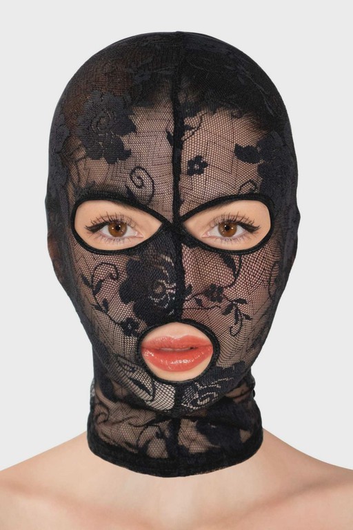 Lace Fetish Hood Black