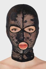 Lace Fetish Hood Black