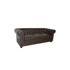 ΚΑΝΑΠΕΣ 3ΘΕΣΙΟΣ T.CHESTERFIELD HM3009.01 ΤΕΧΝΟΔΕΡΜΑ ΣΚΟΥΡΟ ΚΑΦΕ 208x90x73Υ εκ.