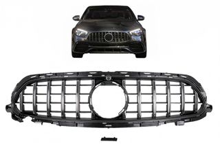 Μπροστινή μάσκα κατάλληλη για Mercedes E-Class Facelift W213 S213 C238 A238 Sport Line (2020-Up) GT-R Panamericana Design Chrome χωρίς κάμερα