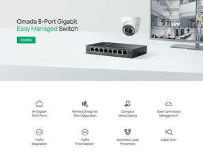 TP-LINK easy managed switch ES208G, 8x Gigabit θύρες, V1.0-thumb-1