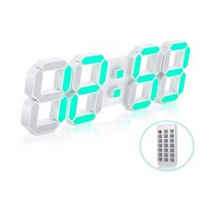 EDUP EH-LED1319 3D LED Wall Clock 9.5 - Remote Control Digital Nightlight-thumb-2