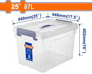 Wadfow WTB2390 Πλαστικό Κουτί Αποθήκευσης Διάφανο 25" / 87Lit
