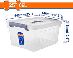 Wadfow WTB2370 Πλαστικό Κουτί Αποθήκευσης Διάφανο 25" / 66Lit