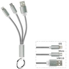 2 σε 1 USB Καλώδιο Φόρτισης για iOS, microUSB, USB