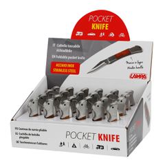Lampa ΣΟΥΓΙΑΣ / ΜΑΧΑΙΡΙ ΤΣΕΠΗΣ POCKET KNIFE INOX ΜΕ ΞΥΛΙΝΗ ΛΑΒΗ 18x11,5x23cm ΣΕ ΣΤΑΝΤ LAMPA - 24 ΤΕΜ.