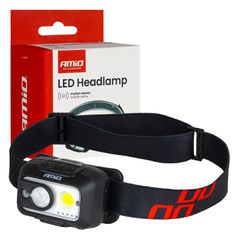 Amio Amio - Φακός Κεφαλής Εργασίας τύπου XPG+COB LED χωρητικότητα μπαταρίας 1800mAh - 1 τεμ. (04667/AM)